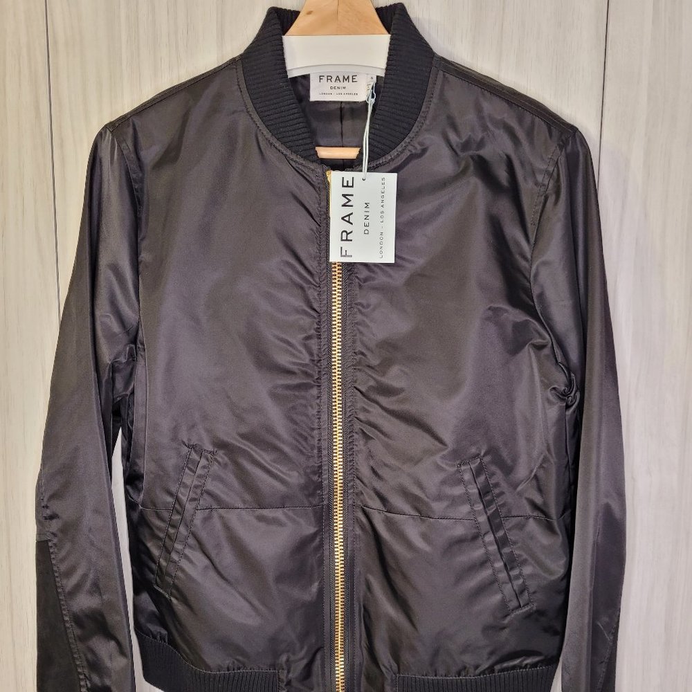 Frame Mixed Media Bomber Jacket